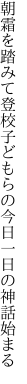 朝霜を踏みて登校子どもらの 今日一日の神話始まる