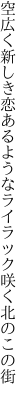 空広く新しき恋あるような ライラック咲く北のこの街