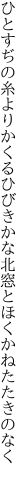 ひとすぢの糸よりかくるひびきかな 北窓とほくかねたたきのなく