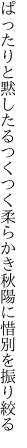 ぱったりと黙したるつくつく柔らかき 秋陽に惜別を振り絞る