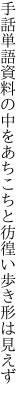 手話単語資料の中をあちこちと 彷徨い歩き形は見えず