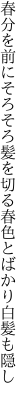 春分を前にそろそろ髪を切る 春色とばかり白髪も隠し