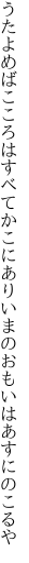 うたよめばこころはすべてかこにあり いまのおもいはあすにのこるや