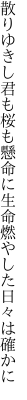 散りゆきし君も桜も懸命に 生命燃やした日々は確かに
