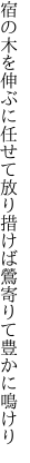 宿の木を伸ぶに任せて放り措けば 鶯寄りて豊かに鳴けり