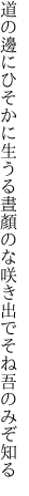 道の邊にひそかに生うる晝顏の な咲き出でそね吾のみぞ知る