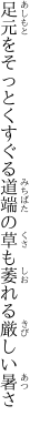 足元をそっとくすぐる道端の 草も萎れる厳しい暑さ