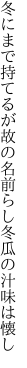 冬にまで持てるが故の名前らし 冬瓜の汁味は懐し
