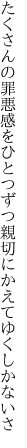 たくさんの罪悪感をひとつずつ 親切にかえてゆくしかないさ