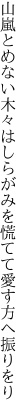 山嵐とめない木々はしらがみを 慌てて愛す方へ振りをり