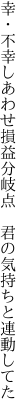 幸・不幸しあわせ損益分岐点  君の気持ちと連動してた