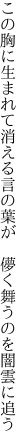 この胸に生まれて消える言の葉が  儚く舞うのを闇雲に追う