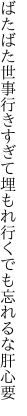 ばたばた世事行きすぎて埋もれ行く でも忘れるな肝心要