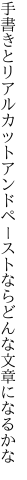 手書きとリアルカットアンドペースト ならどんな文章になるかな