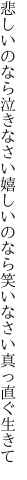 悲しいのなら泣きなさい嬉しいのなら 笑いなさい真っ直ぐ生きて