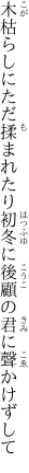 木枯らしにただ揉まれたり初冬に 後顧の君に聲かけずして