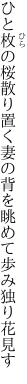 ひと枚の桜散り置く妻の背を 眺めて歩み独り花見す