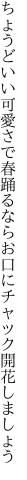 ちょうどいい可愛さで春踊るなら お口にチャック開花しましょう