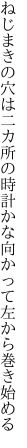 ねじまきの穴は二カ所の時計かな 向かって左から巻き始める