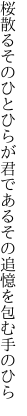 桜散るそのひとひらが君である その追憶を包む手のひら