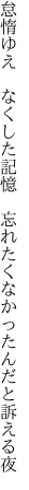 怠惰ゆえ　なくした記憶　忘れたく なかったんだと訴える夜