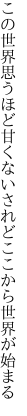 この世界思うほど甘くない されどここから世界が始まる