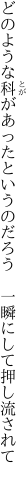 どのような科があったというのだろう　 一瞬にして押し流されて