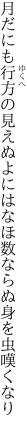 月だにも行方の見えぬよにはなほ 数ならぬ身を虫嘆くなり